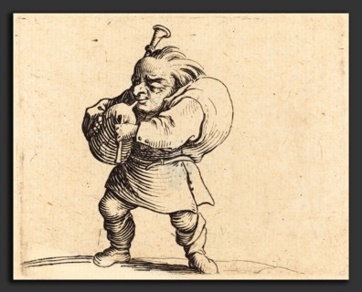 Jacques Callot (French, 1592 - 1635), The Bagpipe Player, c. 1622, etching and engraving