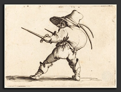 Jacques Callot (French, 1592 - 1635), Duellist with Sword and Dagger, c. 1622, etching and