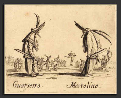 Jacques Callot (French, 1592 - 1635), Guatsetto and Mestolino, c. 1622, etching