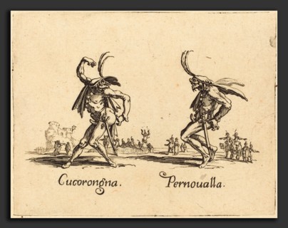 Jacques Callot (French, 1592 - 1635), Cucorongna and Pernoualla, c. 1622, etching