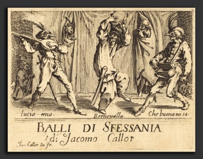 Jacques Callot (French, 1592 - 1635), Frontispiece for "Balli di Sfessania", c. 1622, etching and