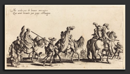 Jacques Callot (French, 1592 - 1635), The Bohemians Marching: The Vanguard, 1621, etching and