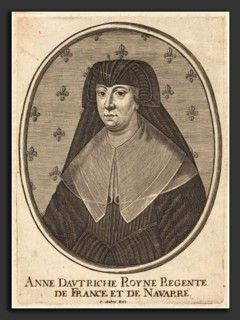 Pierre Aubry (French, 1610 - 1686), Anne of Austria, engraving on laid paper
