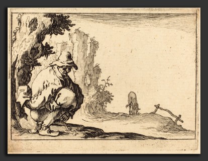 Jacques Callot (French, 1592 - 1635), Peasant Defecating, c. 1617, etching