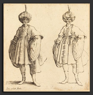 Jacques Callot (French, 1592 - 1635), Two Turks Dressed in Turbans with a Plume, etching