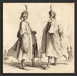 Jacques Callot (French, 1592 - 1635), Two Turks, 1617 and 1621, etching