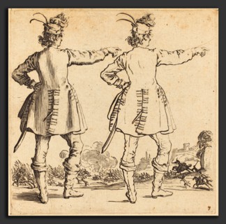 Jacques Callot (French, 1592 - 1635), Officer with Feathers in Cap, Seen from Behind, 1617 and