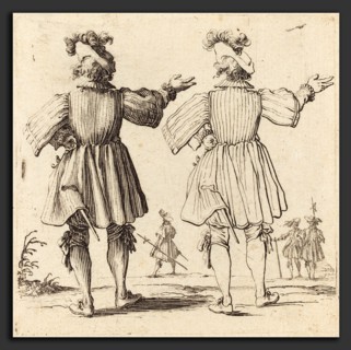Jacques Callot (French, 1592 - 1635), Officer with Plume, Seen from Behind, 1617 and 1621, etching
