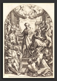 Jacques Callot (French, 1592 - 1635), Peter Raising Tabitha, 1608-1611, engraving