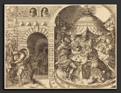 Pierre Woeiriot (French, 1532 - 1599), Pharaoh and the Plague of Frogs, engraving