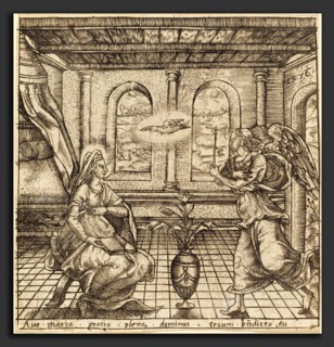 Léonard Gaultier (French, 1561 - 1641), The Annunciation, probably c. 1576-1580, engraving