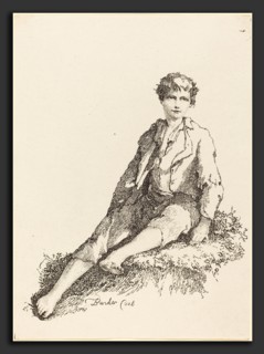 Thomas Barker (British, 1769 - 1847), Young Boy Seated, 1803, pen-and-tusche lithograph