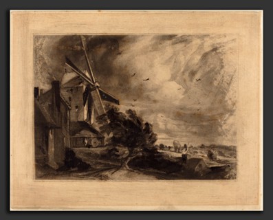 David Lucas after John Constable (British, 1802 - 1881), A Mill, in or before 1829, mezzotint