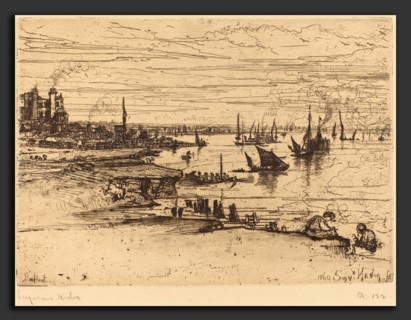 Francis Seymour Haden (British, 1818 - 1910), Opposite the Inn, Purfleet, in or after 1869, etching