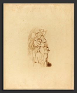 British 19th Century, Holy Family? with Angels, The March of the Intellect, 19th century, etching