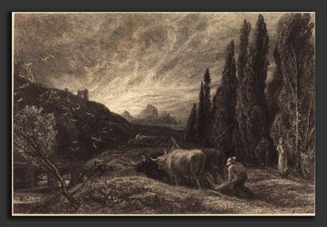 Samuel Palmer (British, 1805 - 1881), The Early Ploughman, c. 1861, etching on laid paper