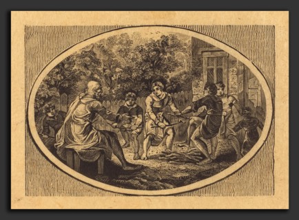 Thomas Bewick (British, 1753 - 1828), The Boasting Traveler, 1818, wood engraving on China paper