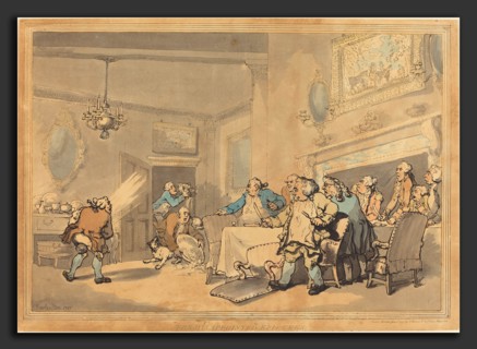 Thomas Rowlandson (British, 1756 - 1827), The Disappointed Epicures, 1787, hand-colored etching