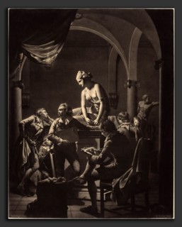 William Pether after Joseph Wright (British, probably 1731 - 1821), An Academy by Lamplight, 1772,