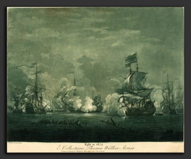 Elisha Kirkall after Willem van de Velde the Younger (English, c. 1682 - 1742), Fight in 1672,