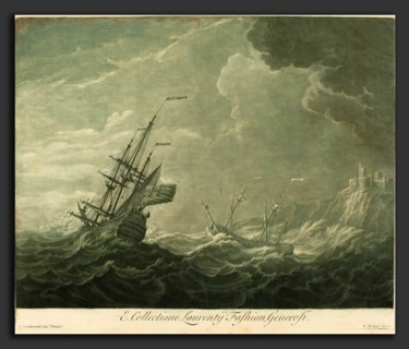 Elisha Kirkall after Willem van de Velde the Younger (English, c. 1682 - 1742), Shipping Scene from