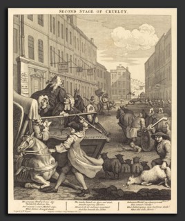 William Hogarth (English, 1697 - 1764), The Second Stage of Cruelty, 1751, etching and engraving