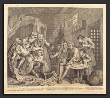 William Hogarth (English, 1697 - 1764), A Rake's Progress: pl.7, 1735, etching and engraving