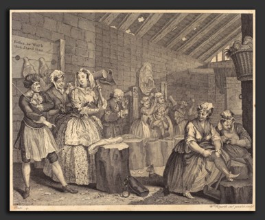William Hogarth (English, 1697 - 1764), A Harlot's Progress: pl.4, 1732, etching and engraving