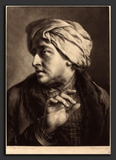 Thomas Frye (Irish, 1710 - 1762), A Man with a Turban and Striped Shirt, 1760, mezzotint with some