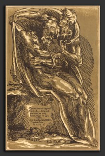 John Skippe after Baccio Bandinelli (British, 1742 - 1812), A Naked Man, Seated, with His Hands