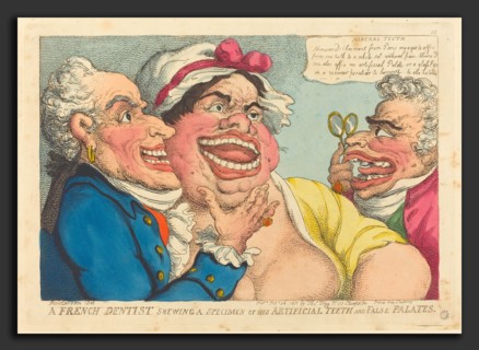 Thomas Rowlandson (British, 1756 - 1827), A French Dentist Shewing a Specimen of his Artificial
