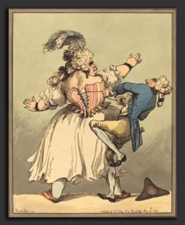 Thomas Rowlandson (British, 1756 - 1827), A Little Tighter, 1791, hand-colored etching