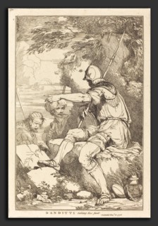John Hamilton Mortimer (British, 1740 - 1779), Banditti Taking His Post, 1778, etching