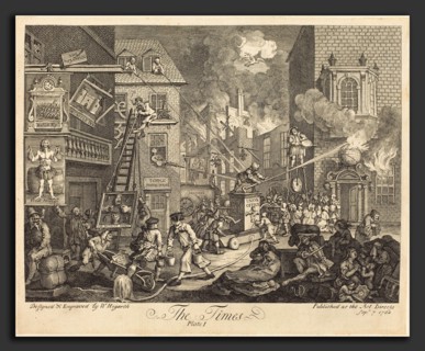 William Hogarth (English, 1697 - 1764), The Times, pl.1, 1762, etching and engraving