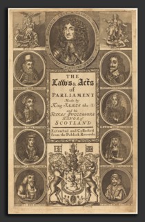 James Clark (British, active 1710-1720), Frontispiece to "The Laws and Acts of Parliament Made by
