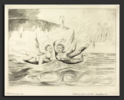William Blake (British, 1757 - 1827), The Circle of the Corrupt Officials; The Devils Mauling Each