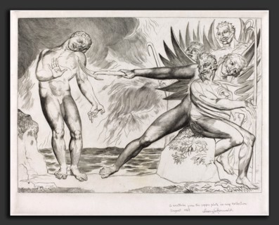 William Blake (British, 1757 - 1827), The Circle of the Corrupt Officials; the Devils Tormenting