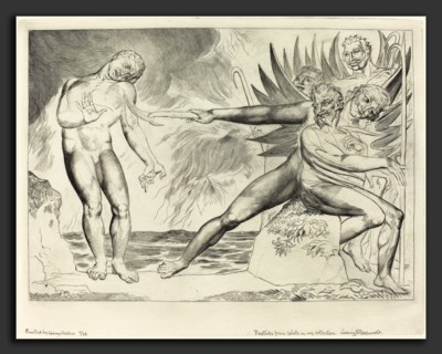 William Blake (British, 1757 - 1827), The Circle of the Corrupt Officials; The Devils Tormenting