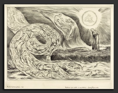William Blake (British, 1757 - 1827), The Circle of the Lustful: Paolo and Francesca, 1827,