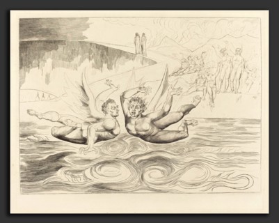 William Blake (British, 1757 - 1827), The Circle of the Corrupt Officials; the Devils Mauling Each