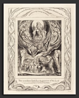 William Blake (British, 1757 - 1827), Satan Going Forth from the Presence of the Lord, 1825,