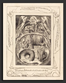 William Blake (British, 1757 - 1827), Behemoth and Leviathan, 1825, engraving