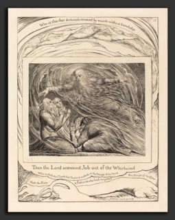 William Blake (British, 1757 - 1827), The Lord Answering Job out of the Whirlwind, 1825, engraving