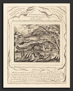 William Blake (British, 1757 - 1827), Job's Evil Dreams, 1825, engraving