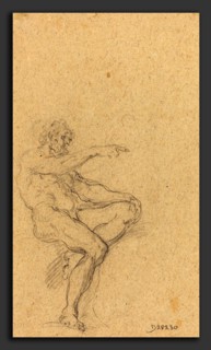Francesco Solimena (Italian, 1657 - 1747), Midas, black chalk on laid paper