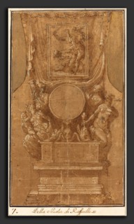 Francesco Salviati (Italian, 1510 - 1563), Design for an Altar, pen and brown ink with brown wash
