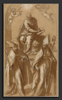Attributed to Jacopo Palma il Giovane (Italian, 1544 or 1548 - 1628), Saint Mark with Two Bishops