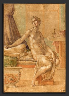 Parmigianino (Italian, 1503 - 1540), Lucretia, probably c. 1539, watercolor heightened with white