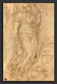 Jacopo di Giovanni di Francesco (Italian, 1495 - 1553), Allegorical Figure with a Cat and a Pig, c.