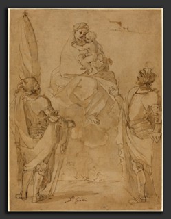 Lodovico Carracci (Italian, 1555 - 1619), The Virgin and Child Appearing to Saints George and